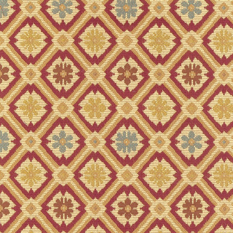 Purchase sample of 62491 Savonnerie Tapestry, Garnet by Schumacher Fabric