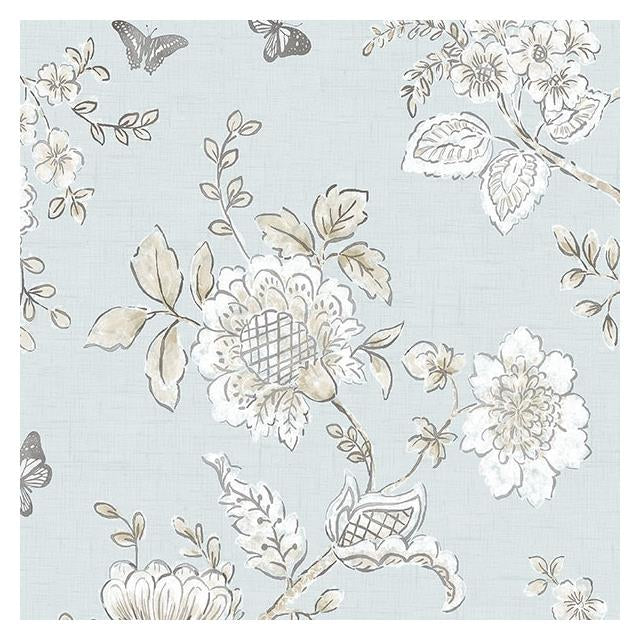 Select FH37537 Farmhouse Living Butterfly Toile  by Norwall Wallpaper