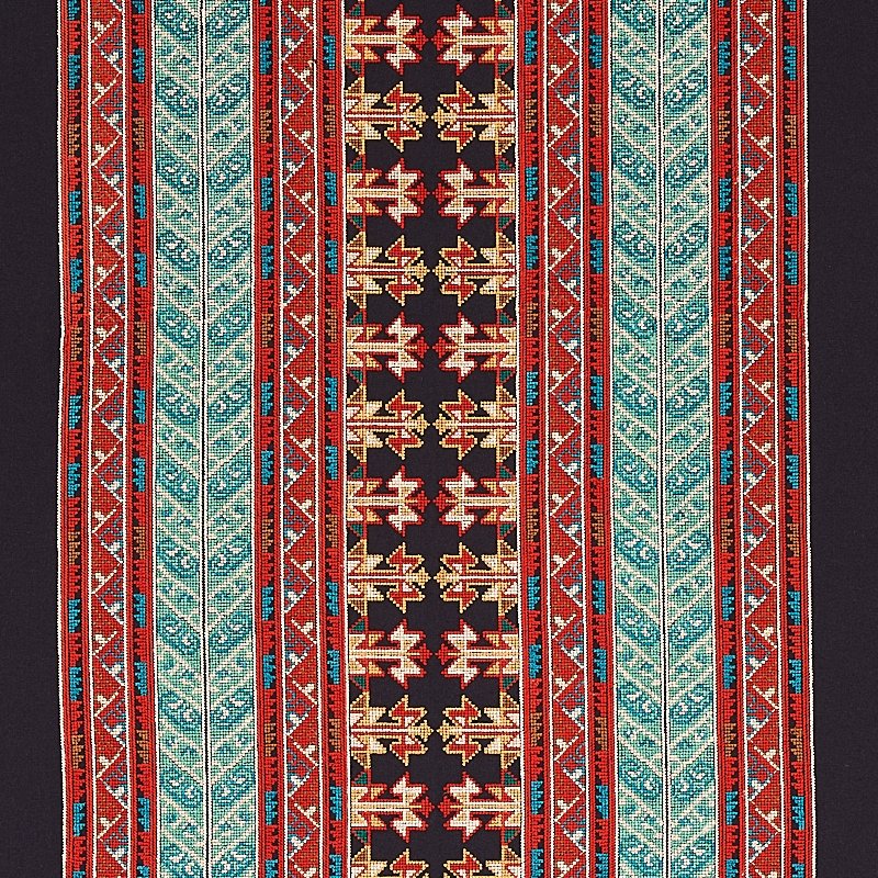 Purchase sample of 79621 Vinka Embroidery, Red and Black by Schumacher Fabric