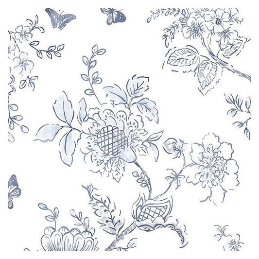 Order FH37539 Farmhouse Living Butterfly Toile  by Norwall Wallpaper