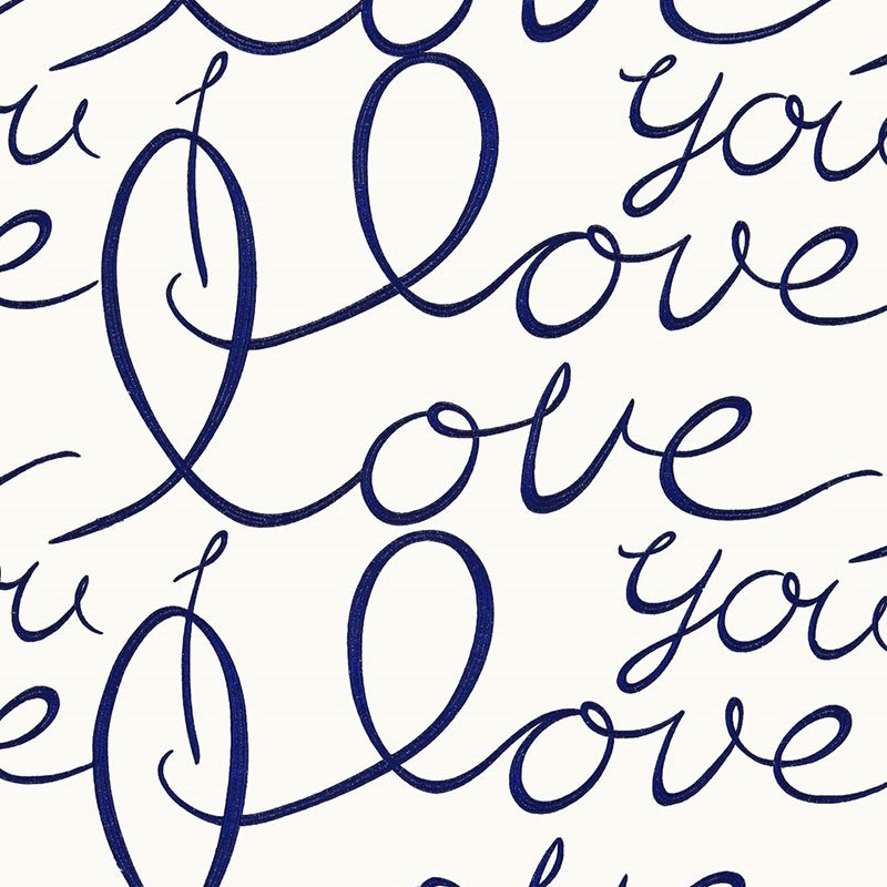 Purchase sample of 66201 Love, Blueberry by Schumacher Fabric