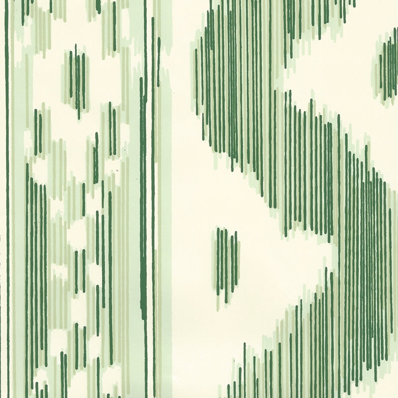Sample 2020-03OWP Bali Hai, Greens on Off White by Quadrille Wallpaper