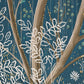 Shop 5010922 Brindille Gold Accented Panel Peacock Schumacher Wallcovering Wallpaper