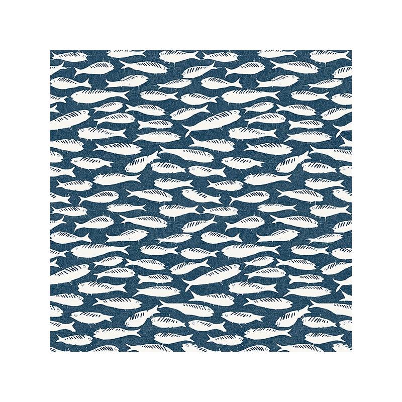 Sample 3122-10522 Flora and Fauna Nunkie Navy Sardine by Chesapeake Wallpaper