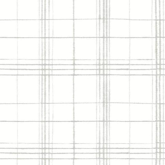 Save FH4019 Simply Farmhouse Farmhouse Plaid Linen/White York Wallpaper