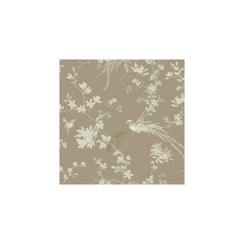 Sample KT2172 Ronald Redding 24 Karat, Bird And Blossom Chinoserie Wallpaper Brown by Ronald Redding