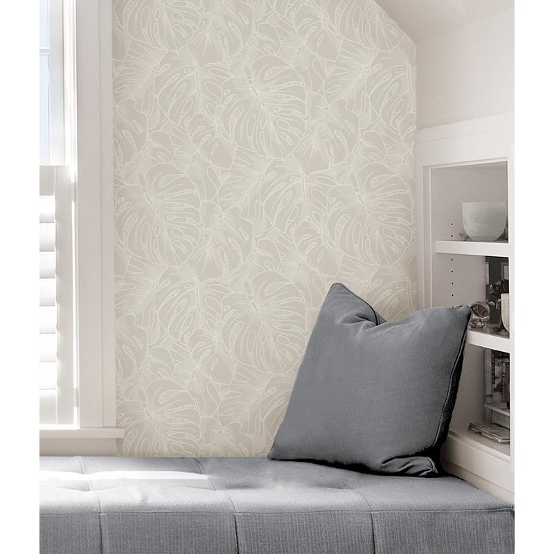 SLS3976 Scott Living White Borneo Peel &amp; Stick Wallpaper by NuWallpaper5