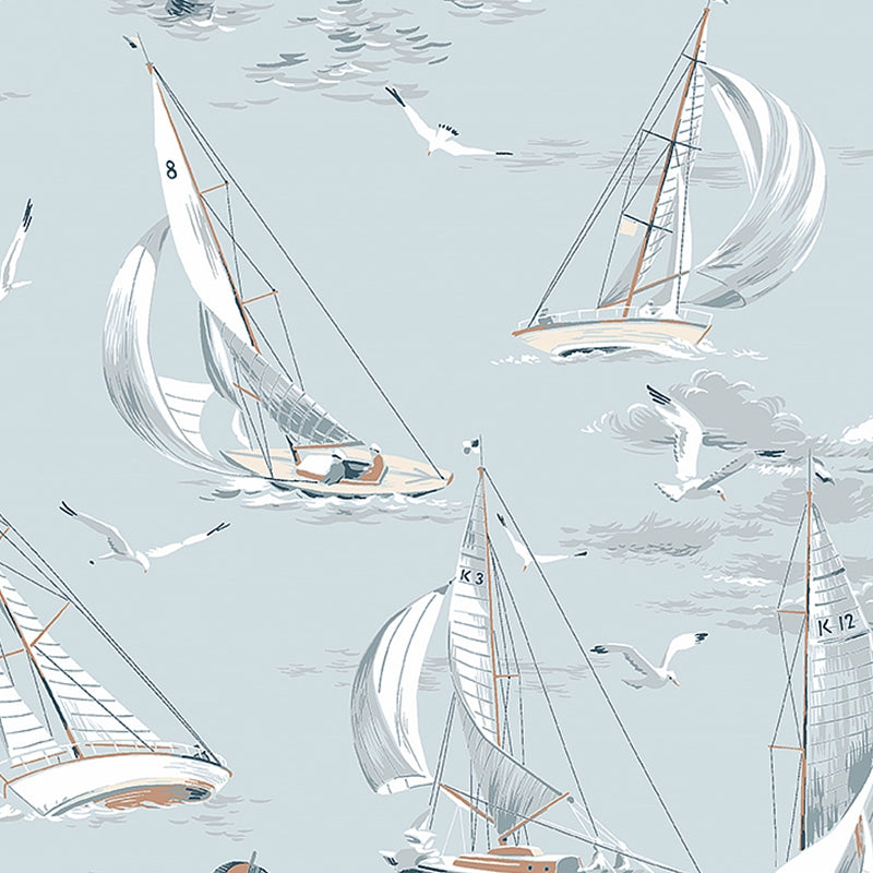 Sample 8854 Sailboats, Sky By Borastapeter Wallpaper
