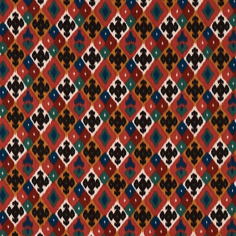 Purchase sample of 80661 Sasha Diamond Ikat, Rose And Saffron by Schumacher Fabric