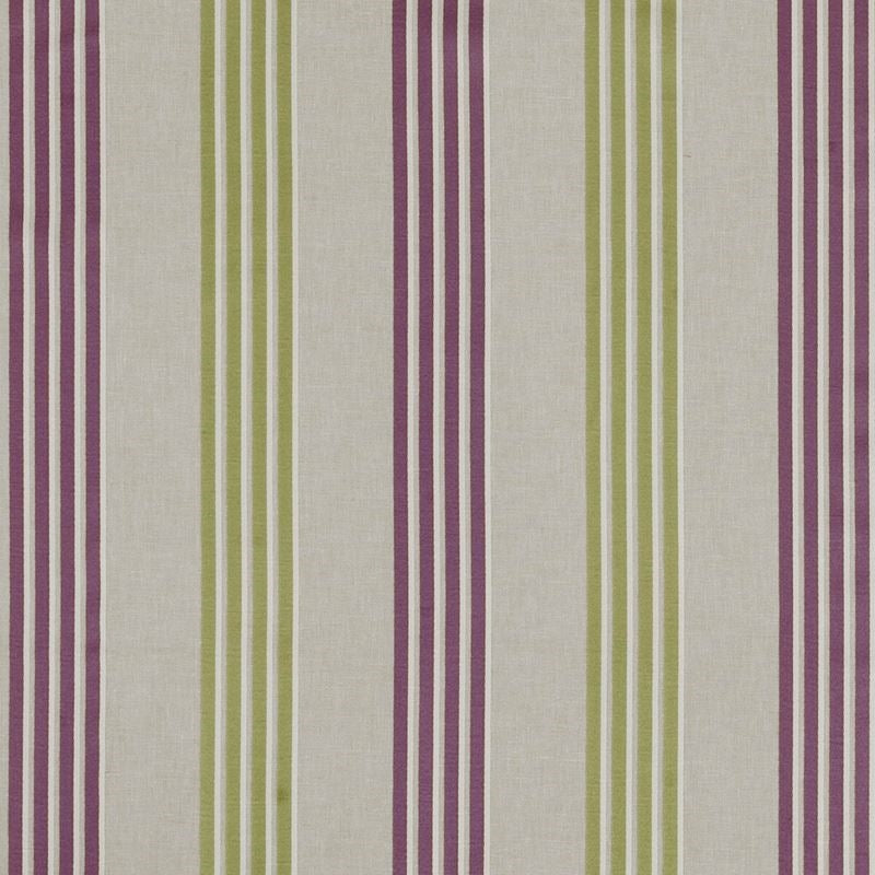 Sample F0941-06 Wensley Violet/Citrus Stripes Clarke And Clarke Fabric