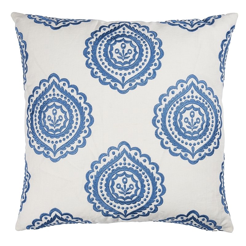 So6882407 Madeleine Velvet 24" Pillow Cadet By Schumacher Furniture and Accessories