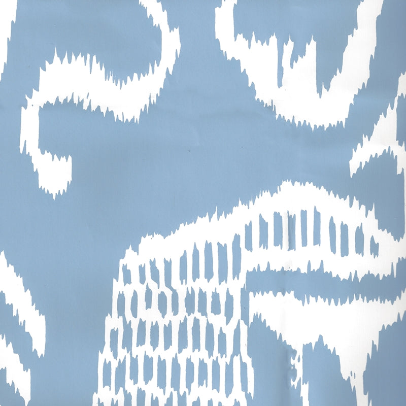 Sample 2430-30WP Bali Ii, French Blue on White by Quadrille Wallpaper