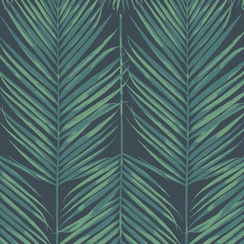Sample MB30004 Beach House Paradise, Tropic Midnight Leaves Leaf by Seabrook Wallpaper