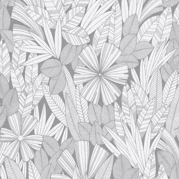 Save on 4081-26344 Happy Bannon Grey Leaves Grey A-Street Prints Wallpaper