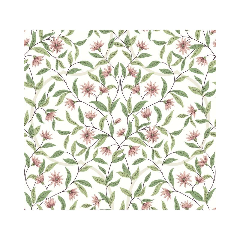 Sample GO8252 Jasmine Coral, Greenhouse by York Wallpaper