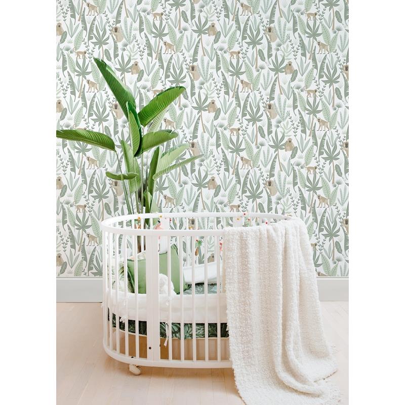 4060-139071 Fable Kiki Light Green Monkeys Wallpaper by Chesapeake,4060-139071 Fable Kiki Light Green Monkeys Wallpaper by Chesapeake2