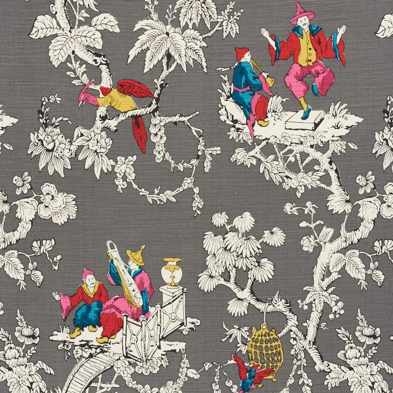Save 177422 Chinoiserie Moderne Graphite by Schumacher Fabric