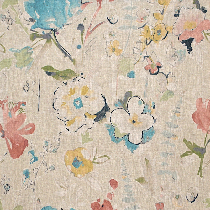 Acquire 8484 Perino Multi Multicolored Floral Multipurpose Magnolia Fabric