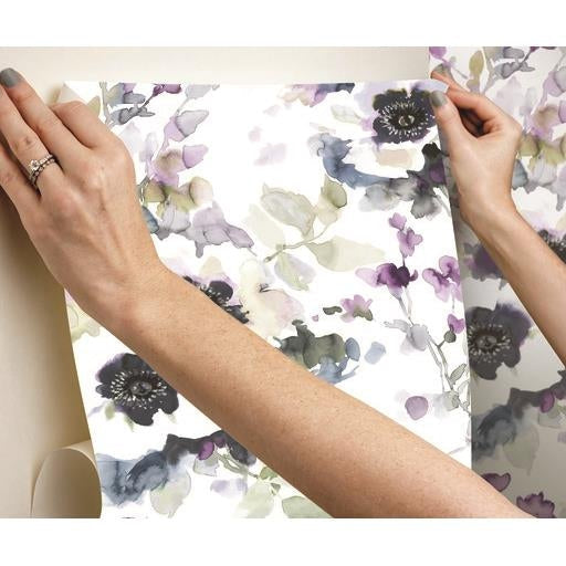 Looking Psw1082Rl Watercolors Botanical Multi Color Peel And Stick Wallpaper