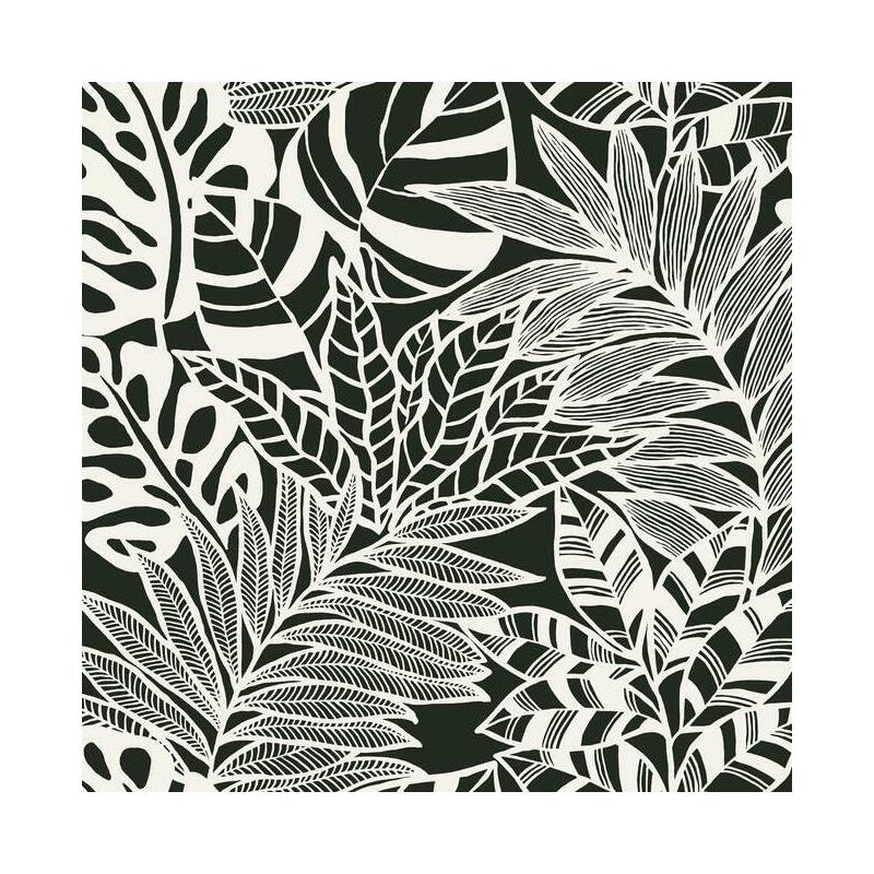 Sample SS2575 Silhouettes, Jungle Leaves Black York Wallpaper