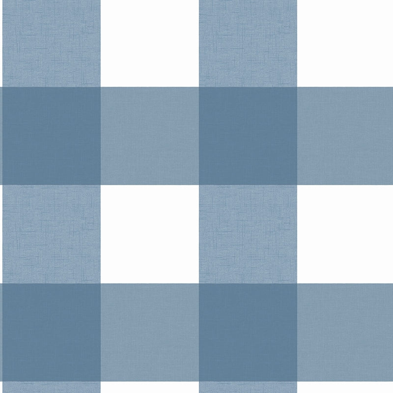 Sample 3115-12533 Farmhouse, Amos Blue Gingham by Chesapeake Wallpaper