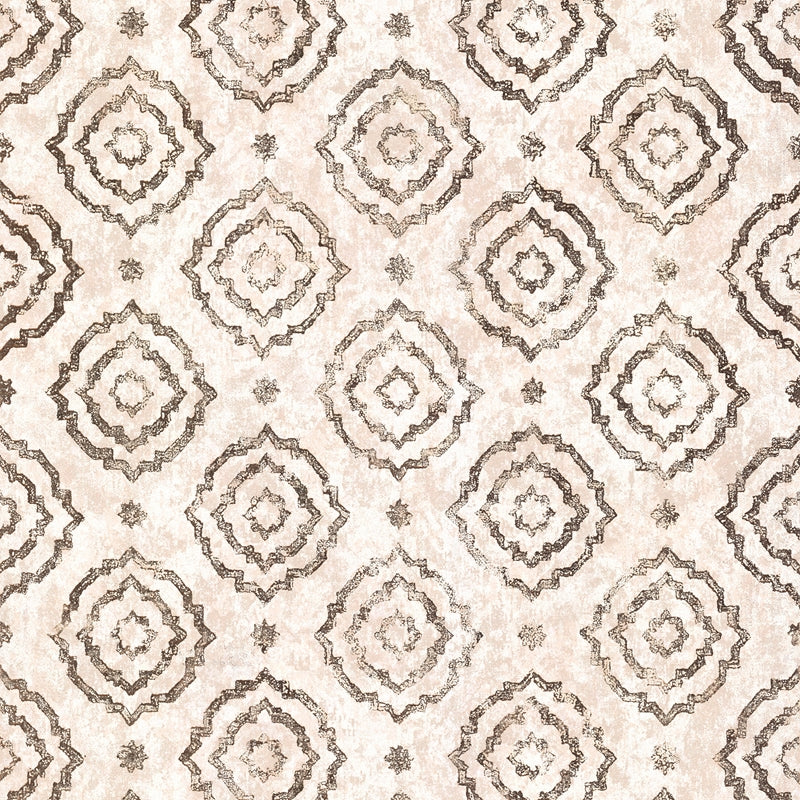 Sample 4019-86423 Lustre, Uma Rose Gold Star Medallion Wallpaper by A-Street Prints Wallpaper