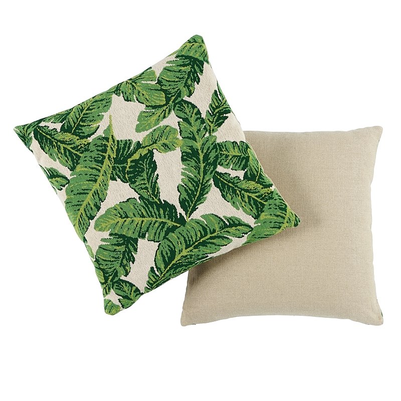 So17610405 Kashgar Velvet Ikat 20" Pillow Peacock and Emerald By Schumacher Furniture and Accessori