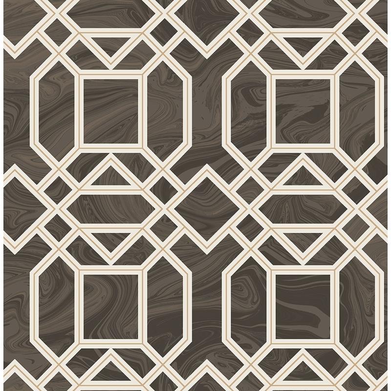 Sample 2763-24221 Moonlight, Brown Geometric by A-Street Prints Wallpaper