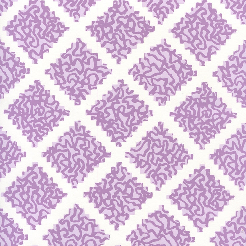 Sample JW01000-05WP Shanghai, Lilac On White by Quadrille Wallpaper