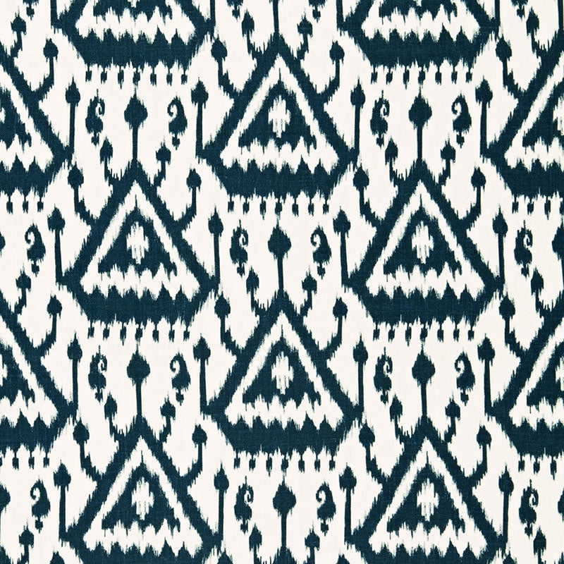 Purchase sample of 175022 Vientiane Ikat, Indigo by Schumacher Fabric