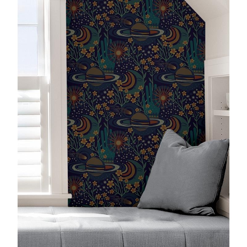 PLS4208 Pip &amp; Lo Navy Ethereal Cosmos Peel &amp; Stick Wallpaper by NuWallpaper5