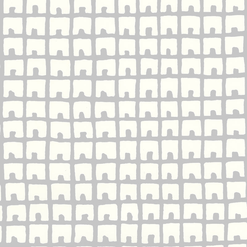 Sample 4040-06WP Fez Background, Silver on Off White by Quadrille Wallpaper