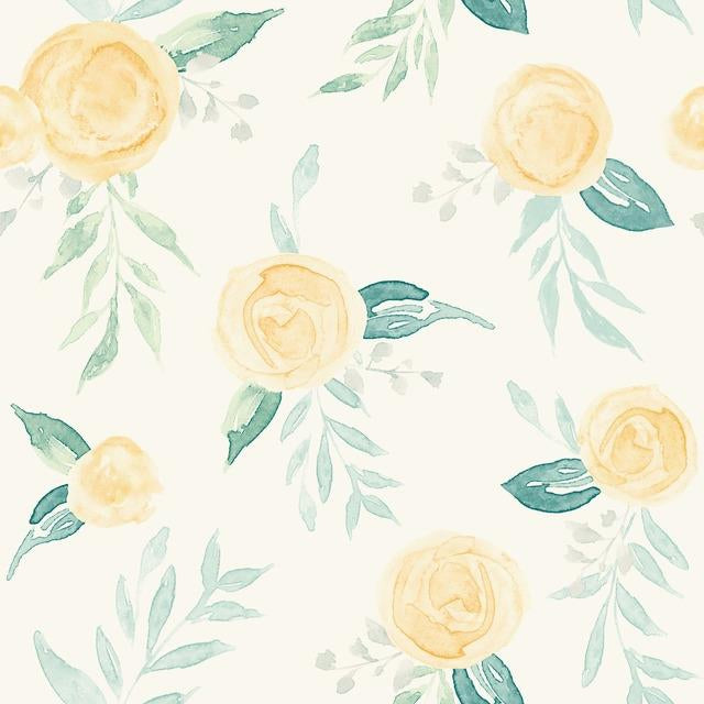 Looking PSW1012RL Magnolia Home Vol. II Floral Yellow Peel and Stick Wallpaper