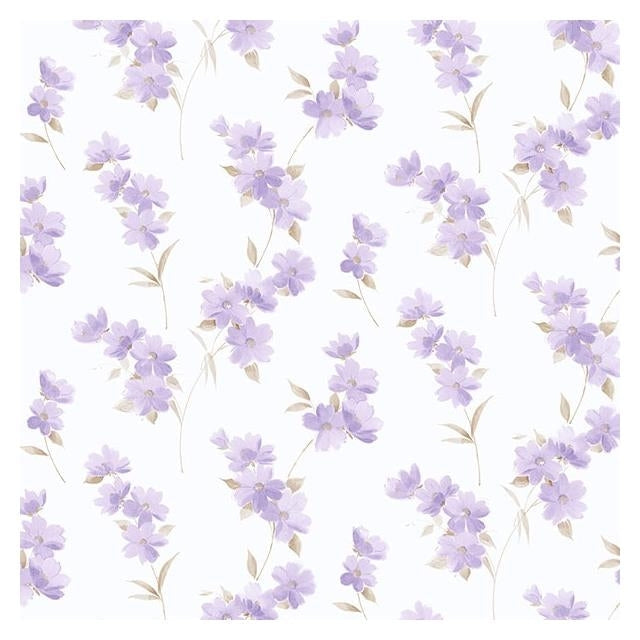 Search PR33850 Floral Prints 2 Purple Small Floral Wallpaper by Norwall Wallpaper