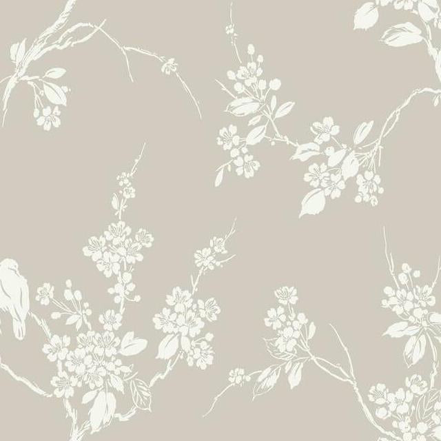 Search SS2591 Silhouettes Imperial Blossoms Branch Taupe York Wallpaper