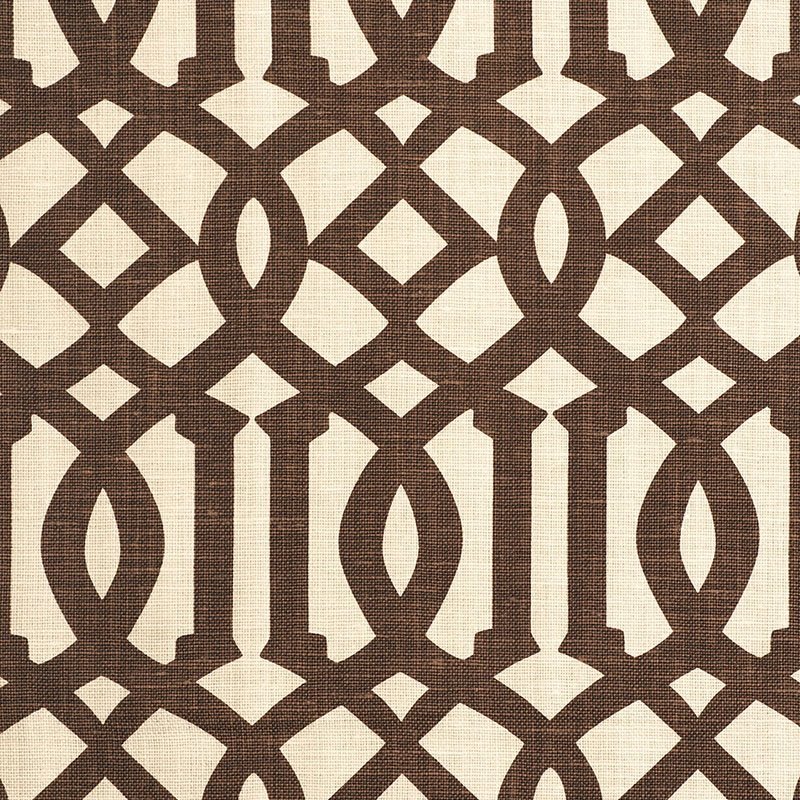 Purchase sample of 174413 Imperial Trellis Ii, Java / Cream by Schumacher Fabric
