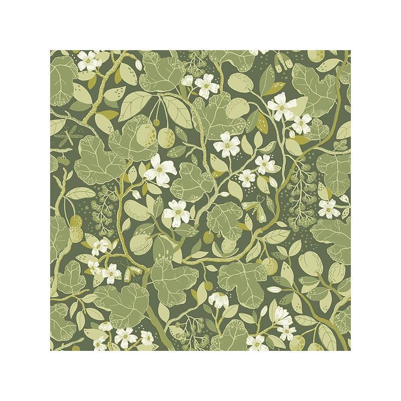 Sample 2932-65121 Lina, Ewald Green Garden Vines  by A-Street Prints Wallpaper