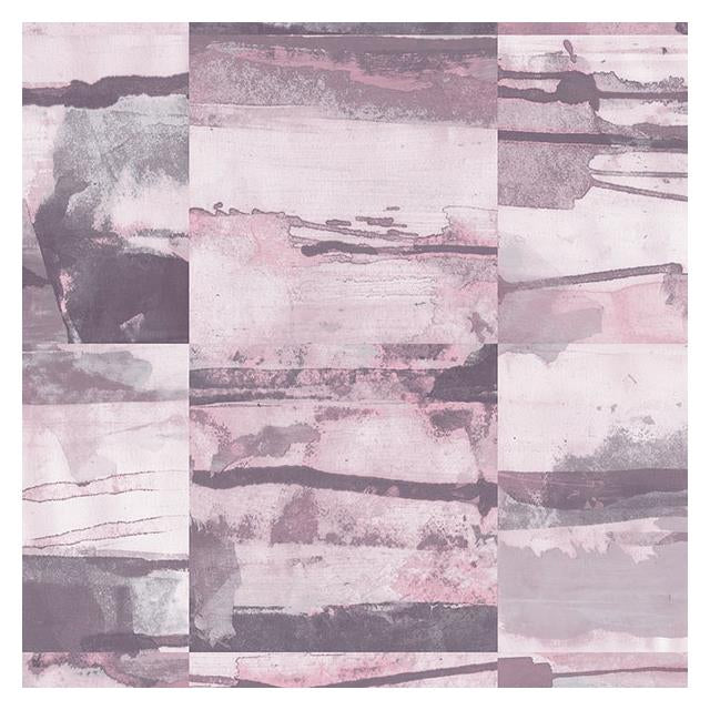 Buy FW36816 Fresh Watercolors Pink Aquarelle Tile Wallpaper in Pink Purple & Greys by Norwall Wallpaper