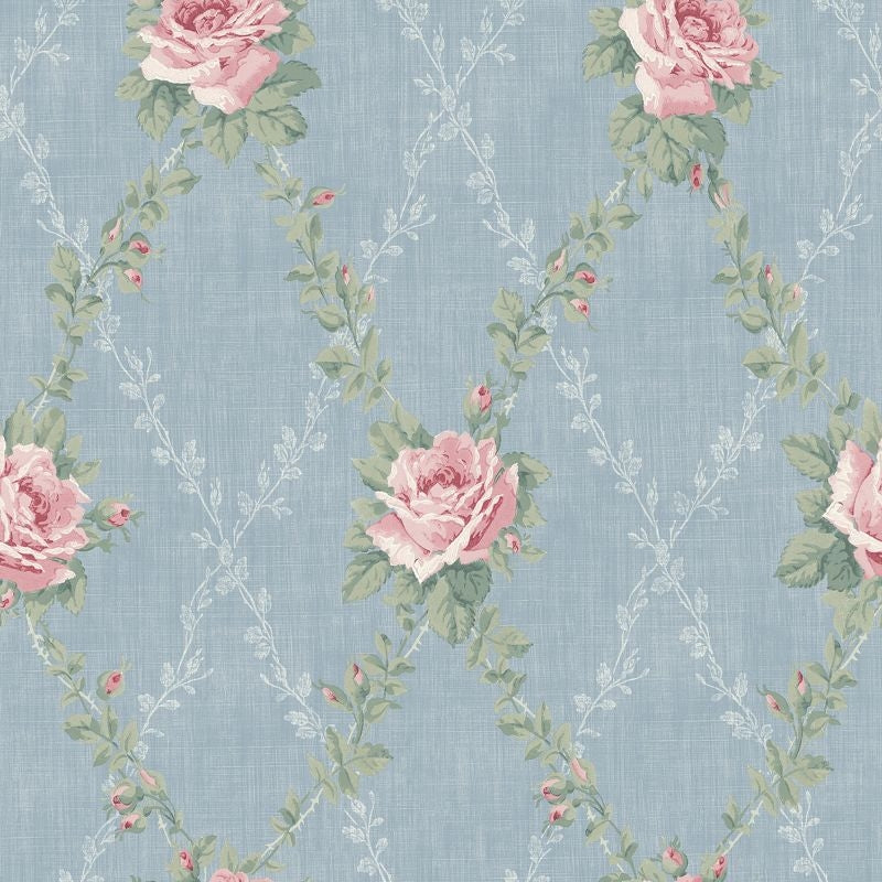 Purchase FS50801 Spring Garden Rose Lattice by Wallquest Wallpaper