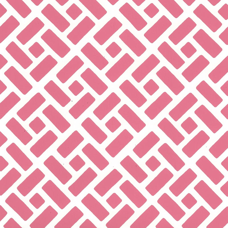 Sample 2220-21WP Edo, Watermelon on Almost White by Quadrille Wallpaper