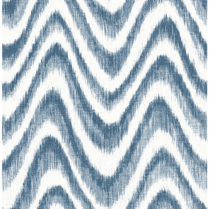 Sample 2901-25408 Perennial,  Bargello Blue Faux Grasscloth Wave Wallpaper by A Street Prints