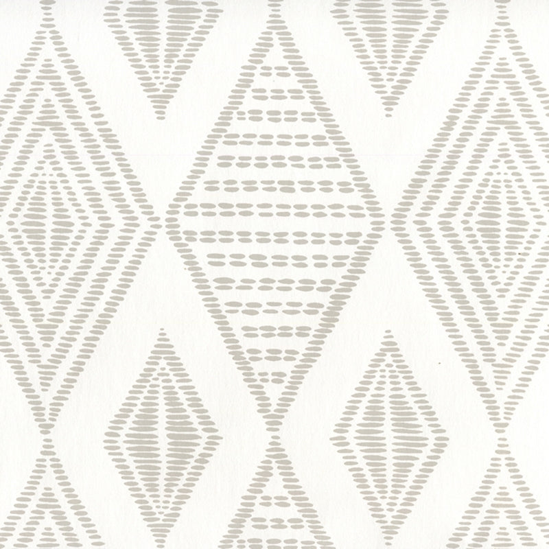 Sample AP850-PGREY Safari Embroidery, Pale Grey on White by Quadrille Wallpaper