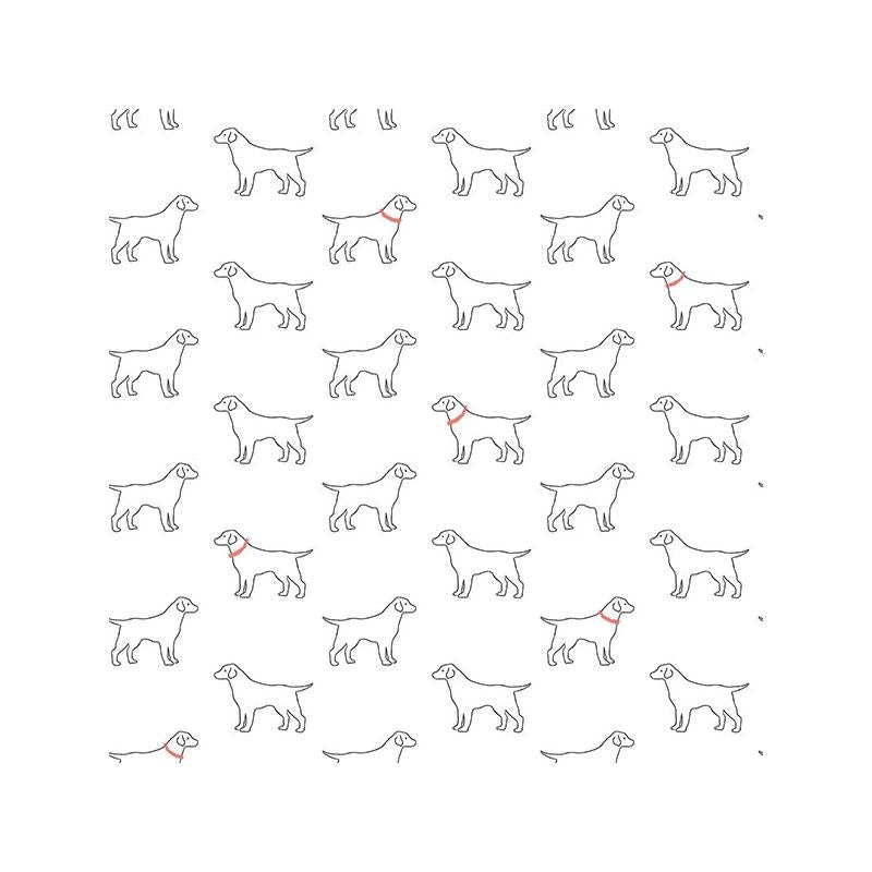 Sample 3122-10400 Flora and Fauna Yoop White Dog by Chesapeake Wallpaper