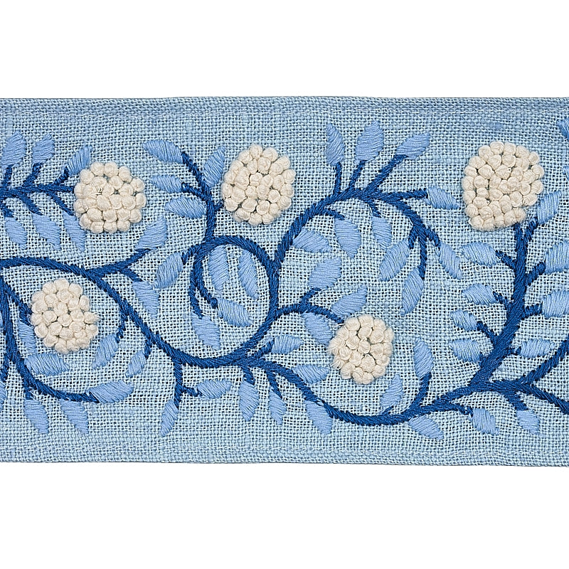Sample 76294 Ashoka Tape, Ivory and Blue By Schumacher Trim