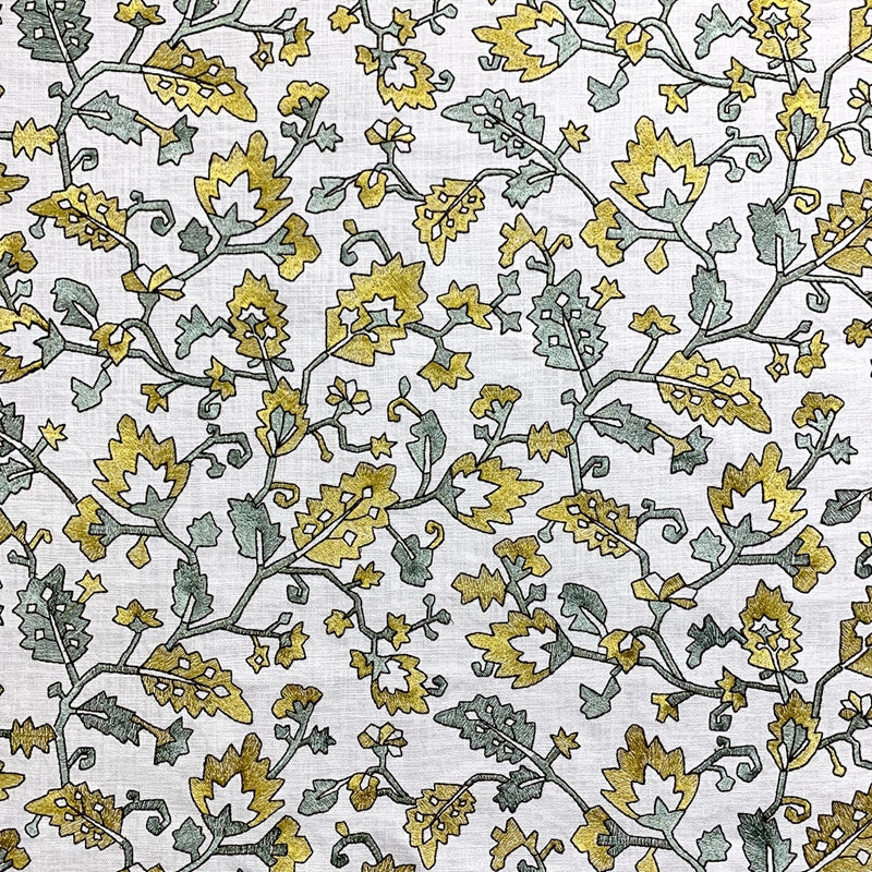 Looking 10333 Gertrude Goldenmint Aqua/Teal Green Yellow Magnolia Fabric