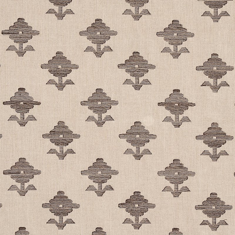Select 74165 Rubia Embroidery Brown by Schumacher Fabric