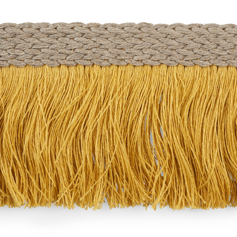 76263 | Braided Linen Fringe, Gold - Schumacher Fabric