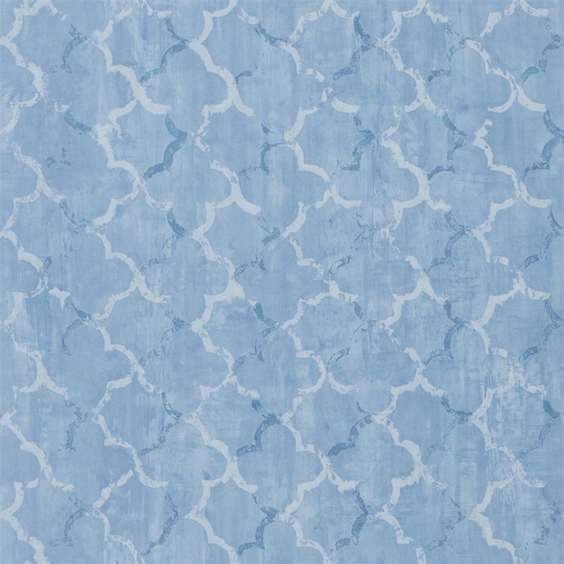 Sample PDG650-02 Chinese Trellis, Cobalt by Designer Guild Wallpaper