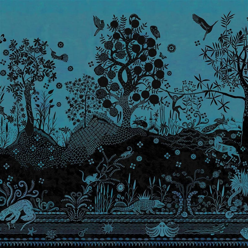 Looking PCL7030/03 Bois Paradis Bleu Nigelle by Designer Guild Wallpaper