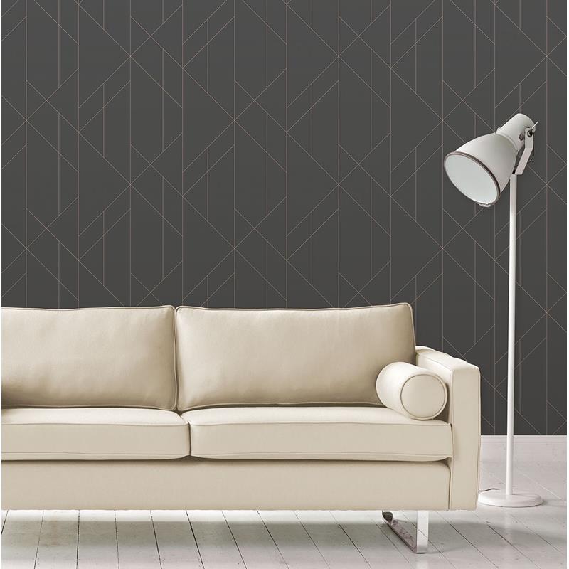 View 2889-25204 Plain Simple Useful Torpa Charcoal Geometric Charcoal A-Street Prints Wallpaper